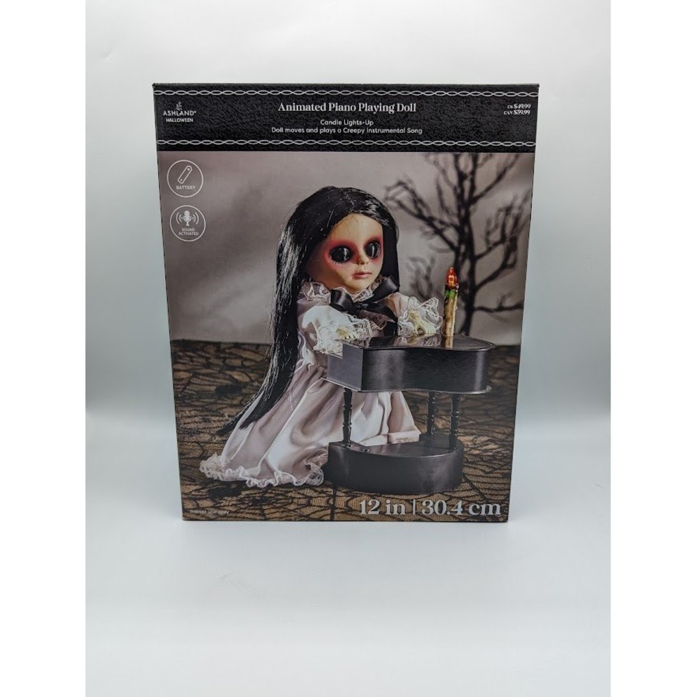 Ashland Halloween Animated Piano Playing Doll‎ Gothic Spooky Song Victorian NEW